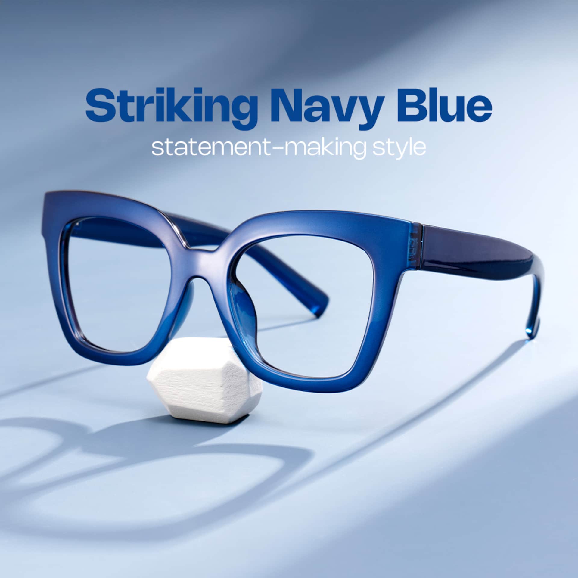 Malcolm Large Square Nerdy Glasses with Blue Color0