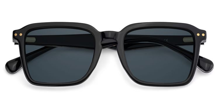 Vickerie Rectangle Black Sunglasses