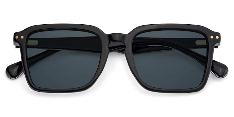 Vickerie Rectangle Black Sunglasses