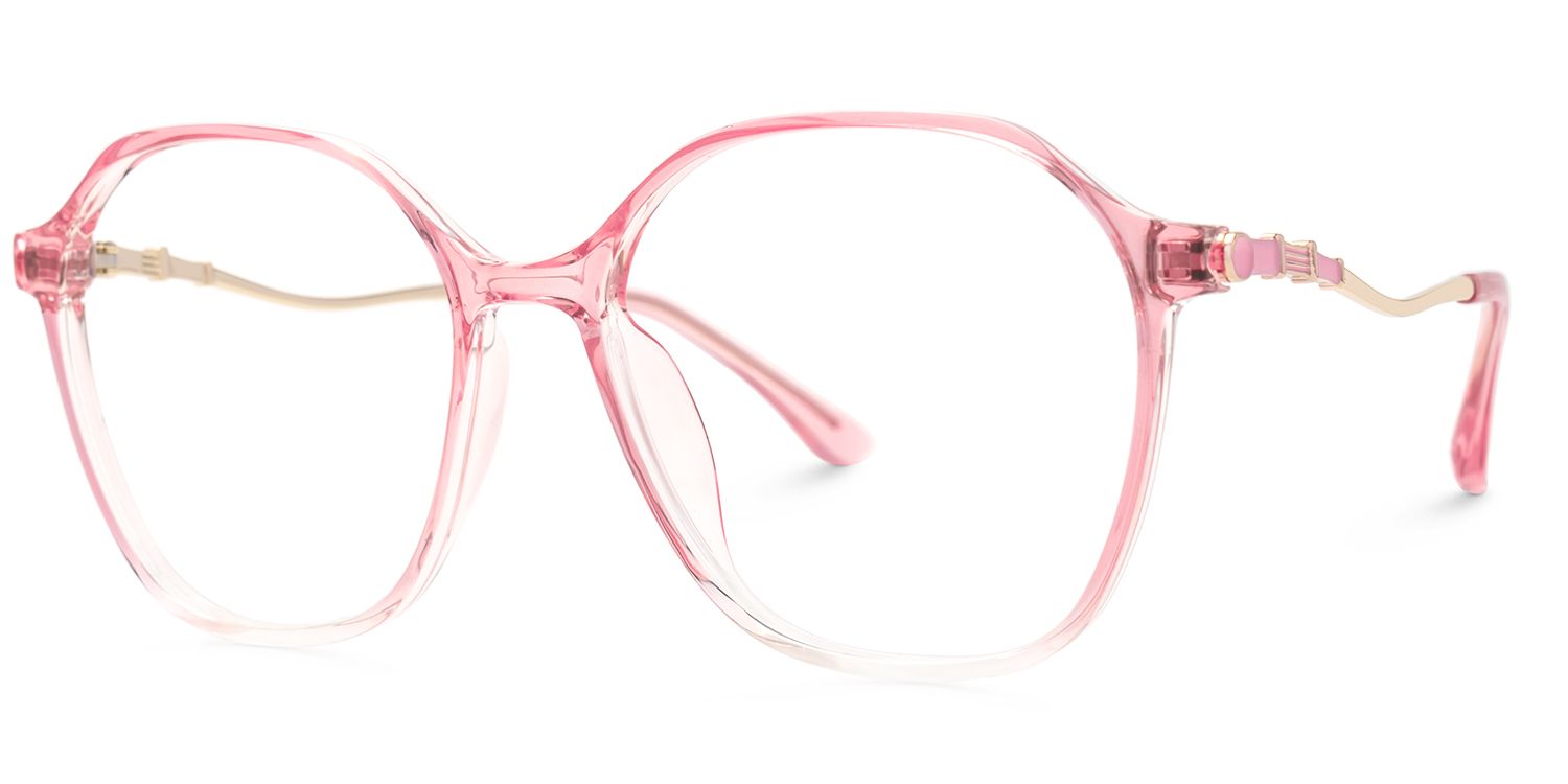 Lekesha Thin Geometric Pink Glasses For Sale  | Zeelool1