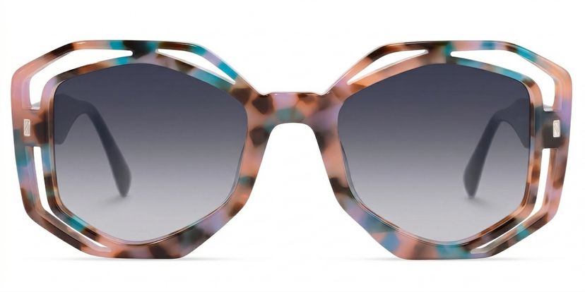 Bobbie Geometric Pink-Tortoise Glasses