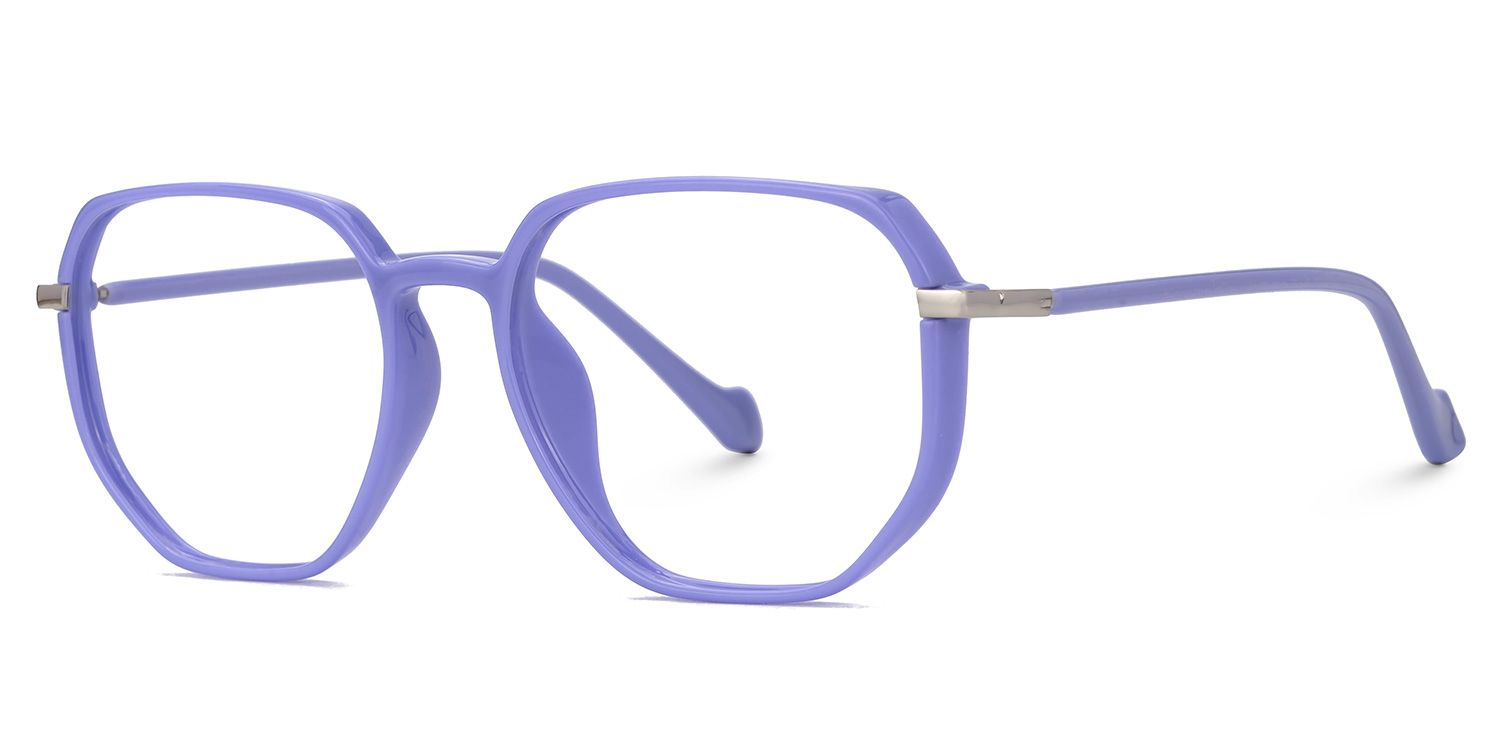 Maura Purple Eyeglasses in Geometric Full-Frame1