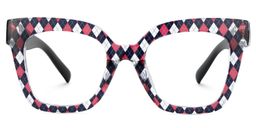 Malcolm Rhombus Pattern Square Glasses0