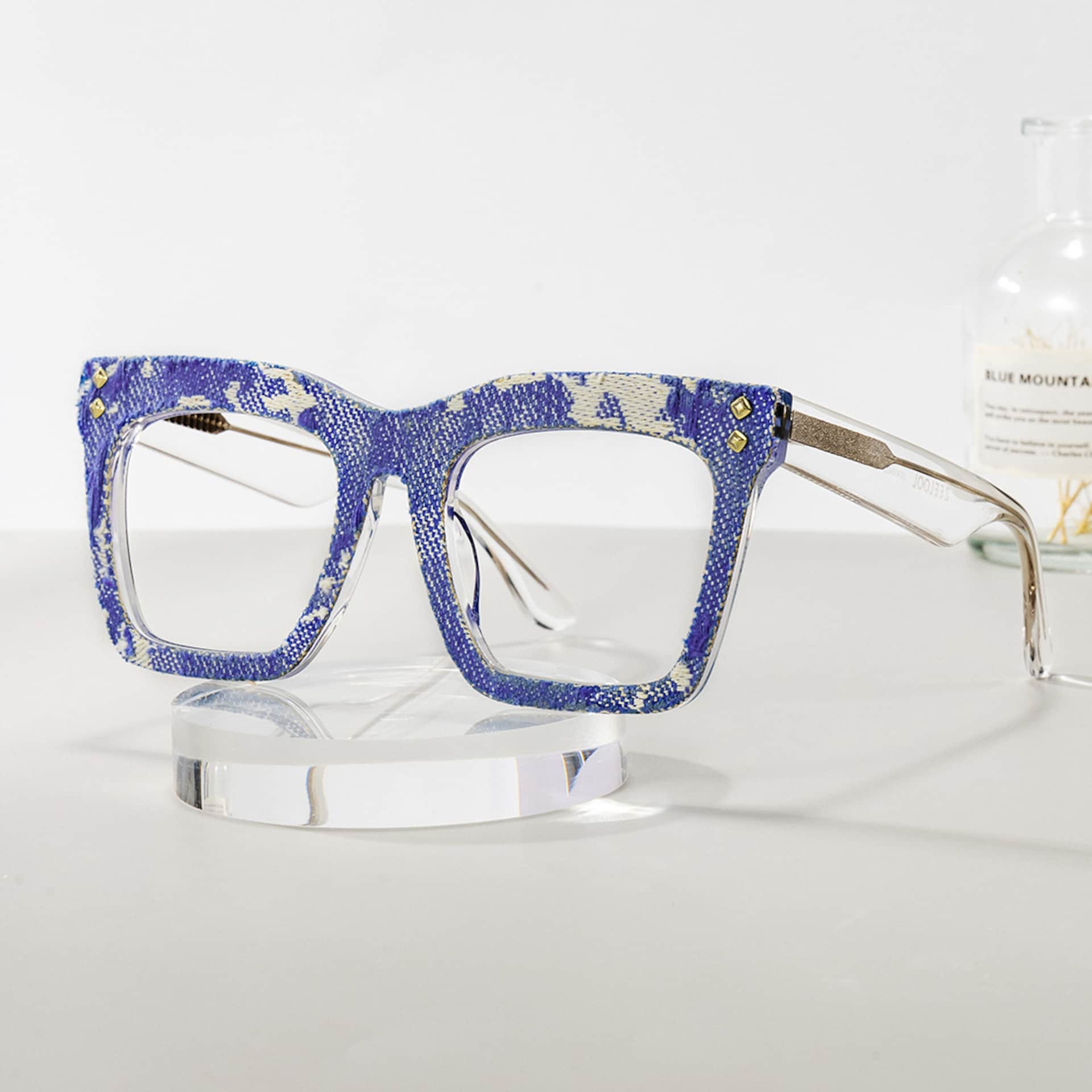 Navy Blue Eyeglass Frames With Square0
