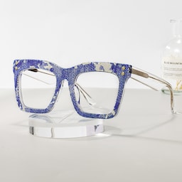 Porsha Square Dark Blue Glasses0