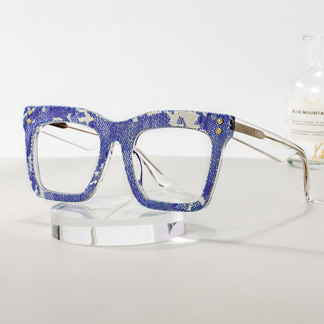 Porsha Square Dark Blue Glasses