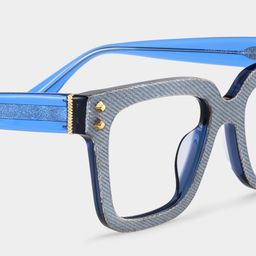 Luxe Square Blue Glasses5