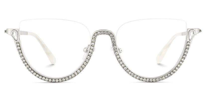 Sparkle Cateye Silver Glasses