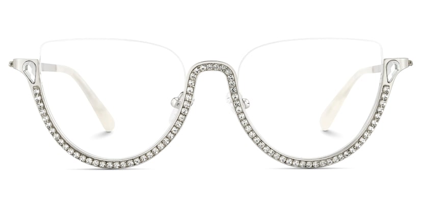 Sparkle Cateye Silver Glasses