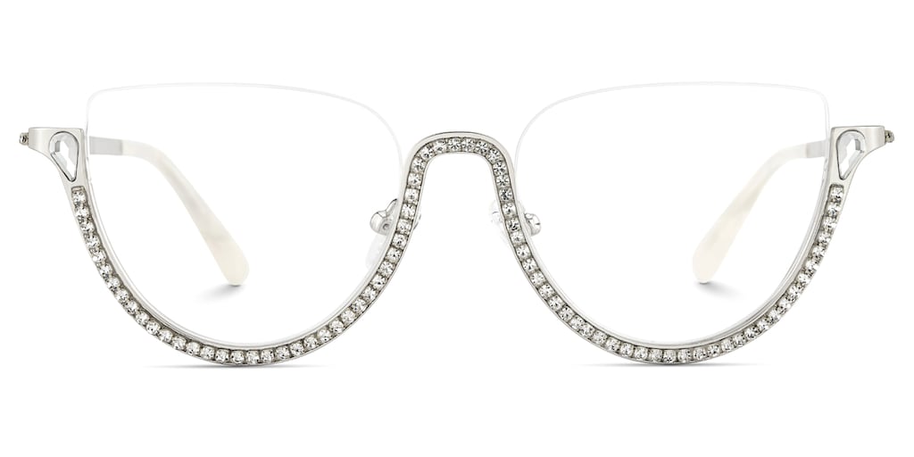 Sparkle Cateye Silver Glasses