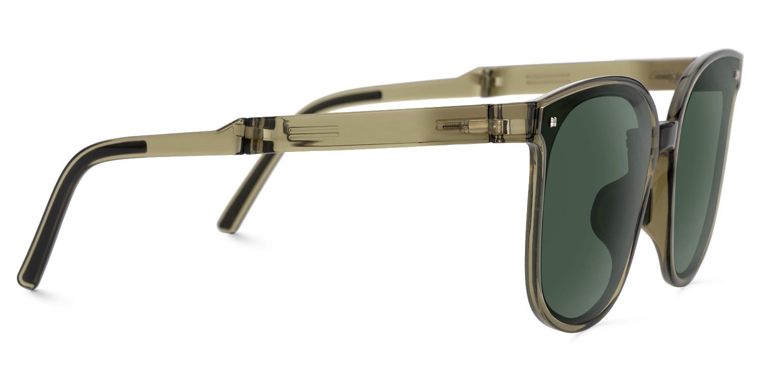 Sulaika Green Square Polarized Sunglasses for Driving | ZEELOOL3