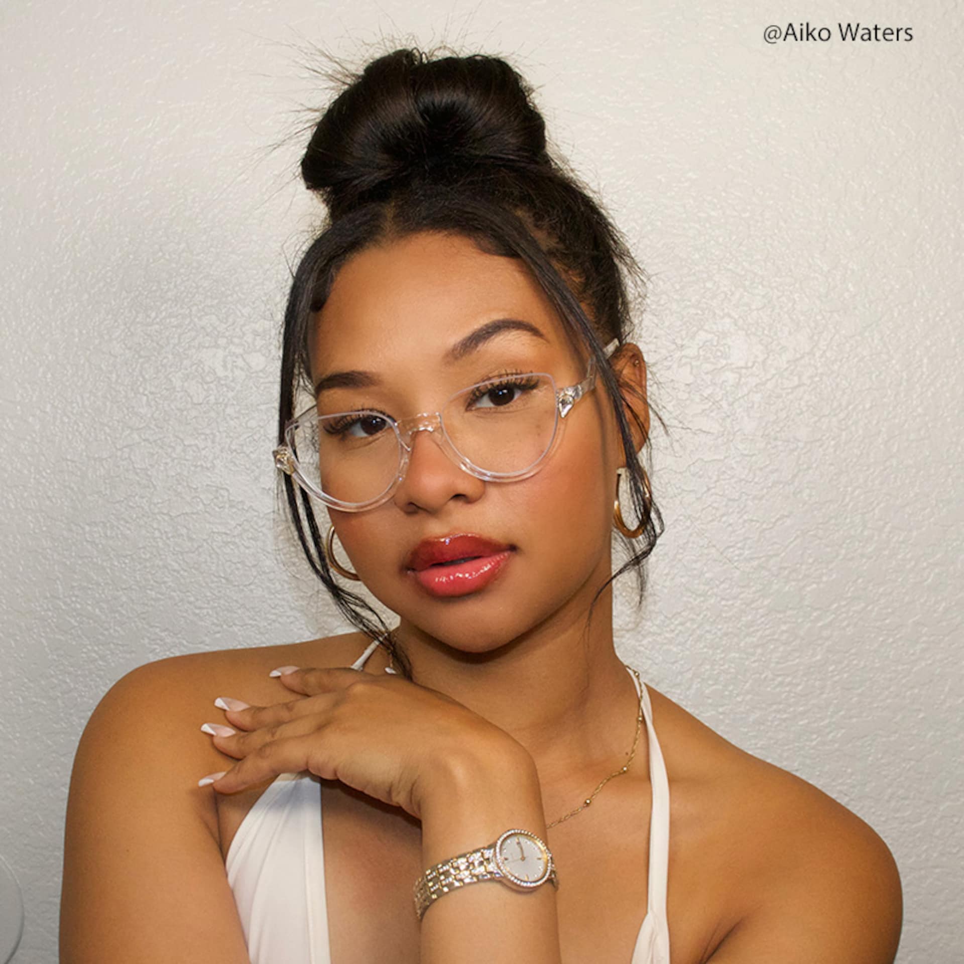 Felicia Cat Eye Crystal Eyeglasses and Half-Frames5