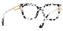 Lidia Square Cow Print Glasses5
