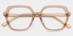 Devon Beige Geometric Glasses2