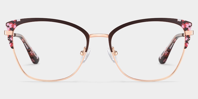 Mariana Brown Frame Glasses with Rectangle Frame Online | ZEELOOL0