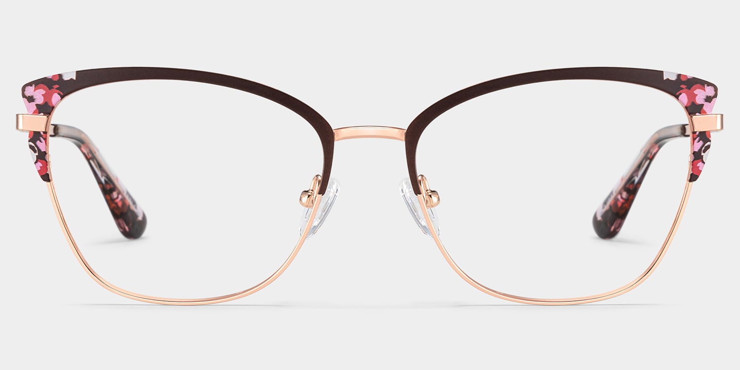 Mariana Rectangle Brown Glasses