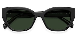 Zia Black Cat-Eye Sunglasses2