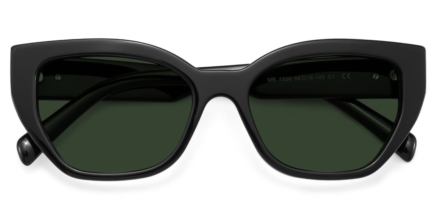 Zia Black Cat-Eye Sunglasses2