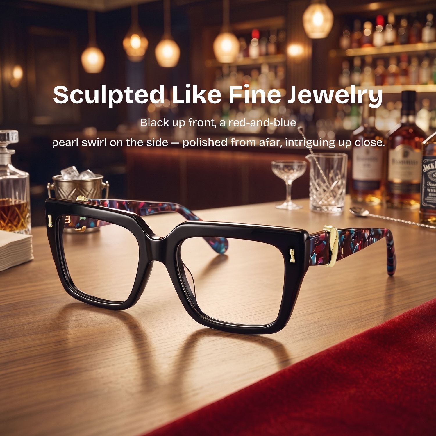 Ophelia Black Square Glasses | ZEELOOL0