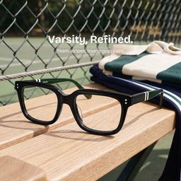 Fern Black Rectangle Glasses0