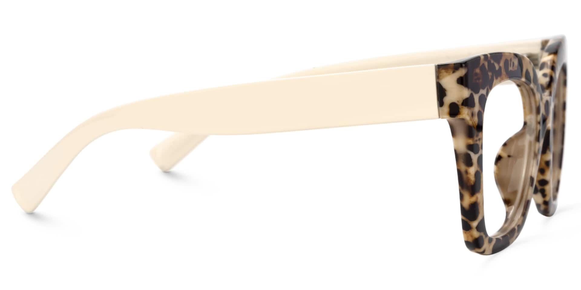 Malcolm Large Havana Glasses Frames With White Arms | Zeelool2