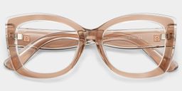 Rosie Clear Brown Butterfly Glasses1