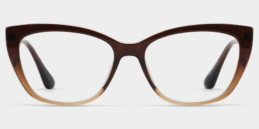 Harlow Rectangle Brown Glasses