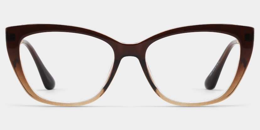 Harlow Rectangle Brown Glasses