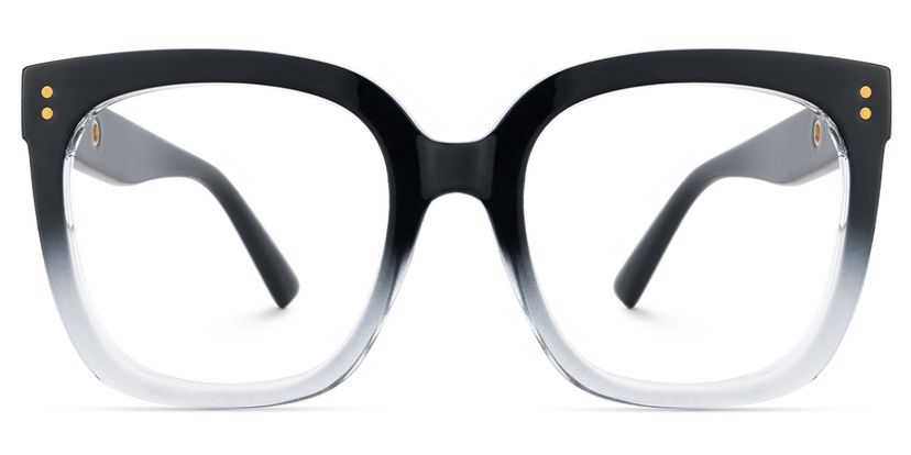 Ebony Square Black Clear Glasses