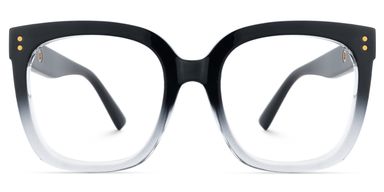 Ebony Square Black Clear Glasses