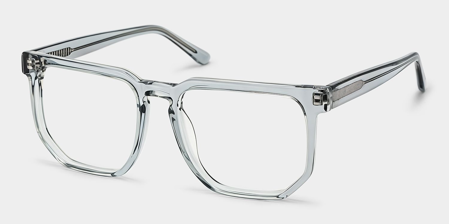 Matherne Square Clear Gray Eyeglasses | Zeelool Optical2