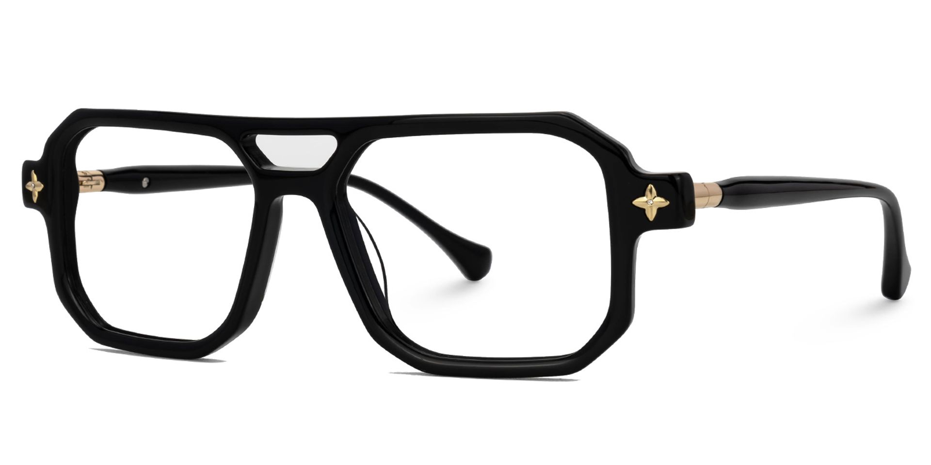 Black Brackett Aviator Frame Eyeglasses | Zeelool1