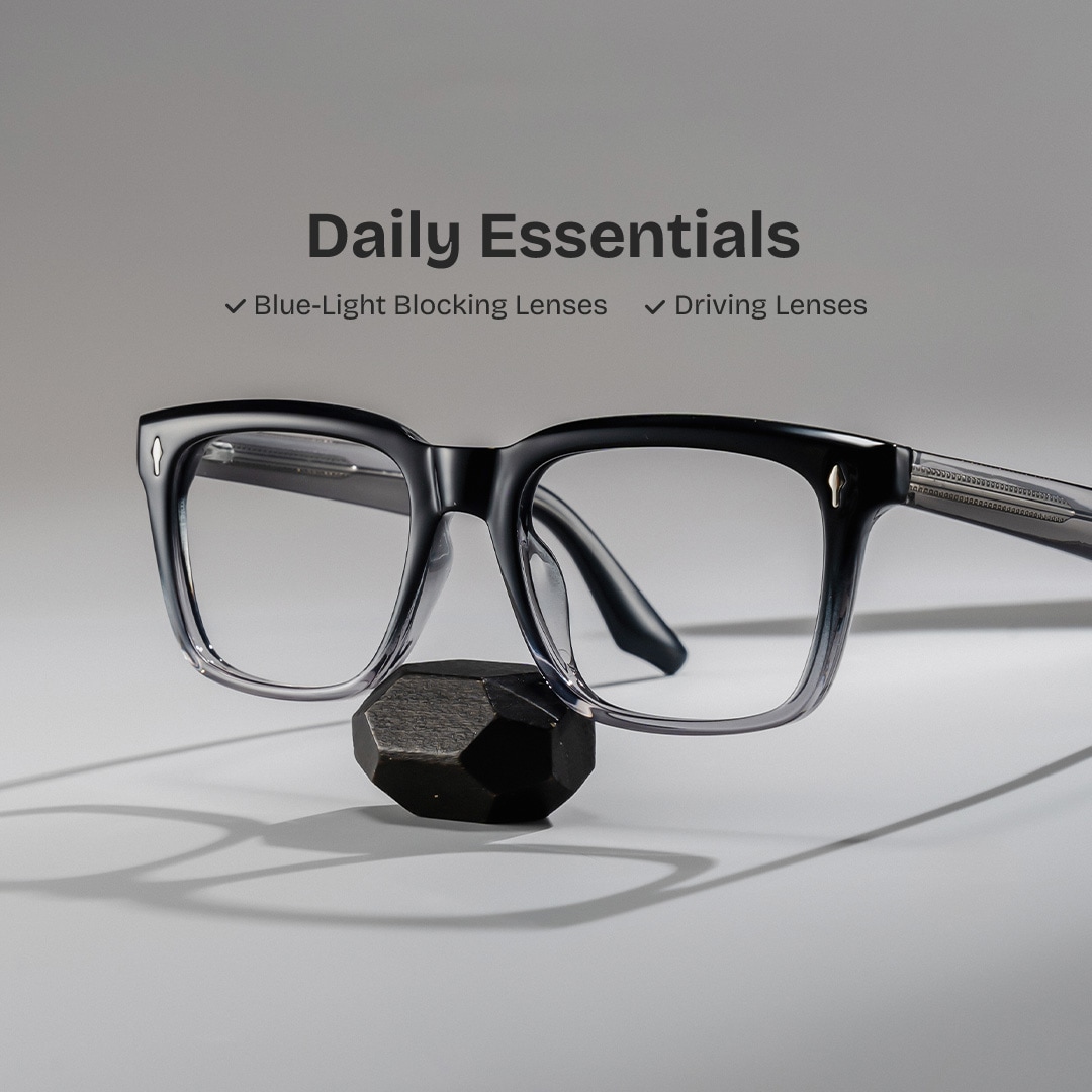 Fletcher Black Frame Glasses with Rectangle Frame Online