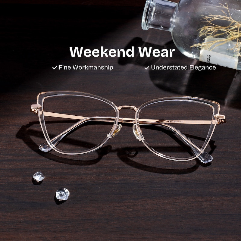 ZEELOOL Sloane Cat-Eye Crystal Glasses