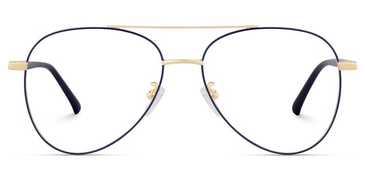 Paige Aviator Blue-Gold Glasses