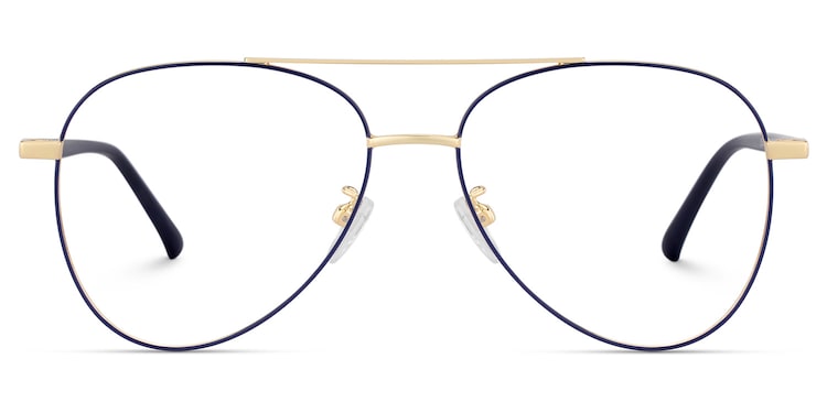 Paige Aviator Blue-Gold Glasses