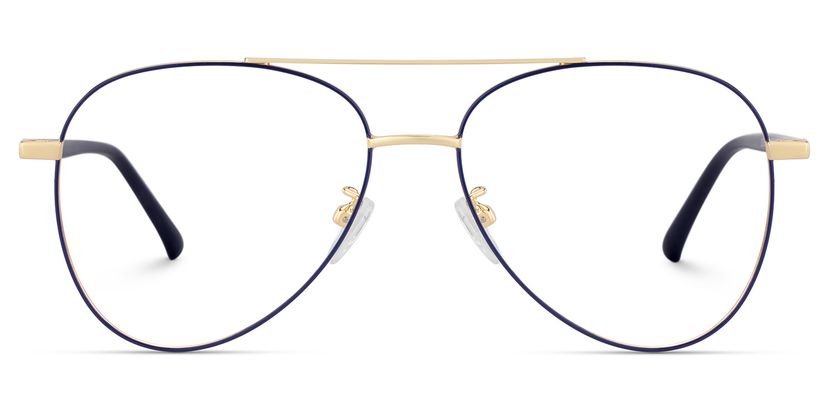 Paige Blue-Gold Aviator Glasses