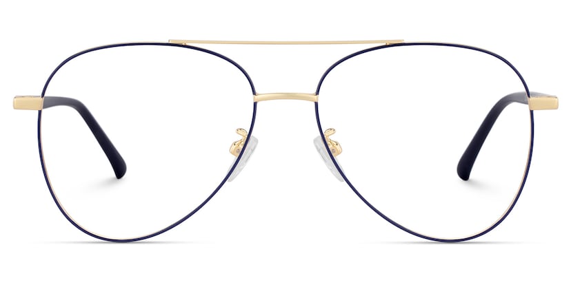 Paige Aviator Blue-Gold Glasses