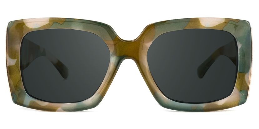 Yael Square Olive Glasses
