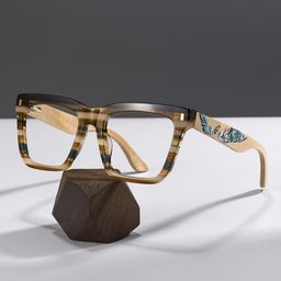 Nickacey Rectangle Brown Glasses0