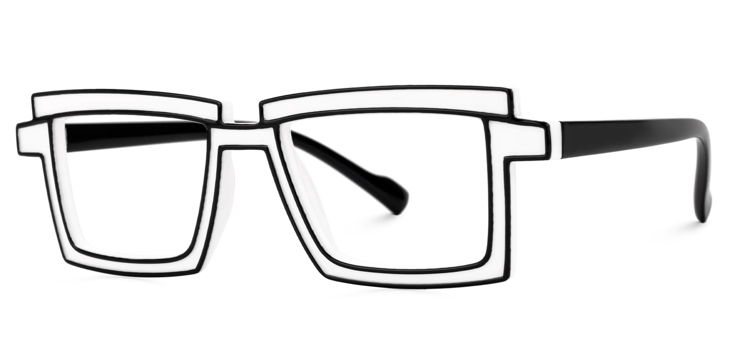 Zephyr Rectangle White Glasses3