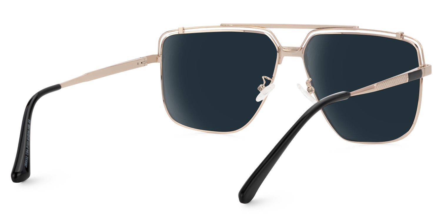 Arellano Gold Aviator Polarized Sunglasses for Driving | ZEELOOL3