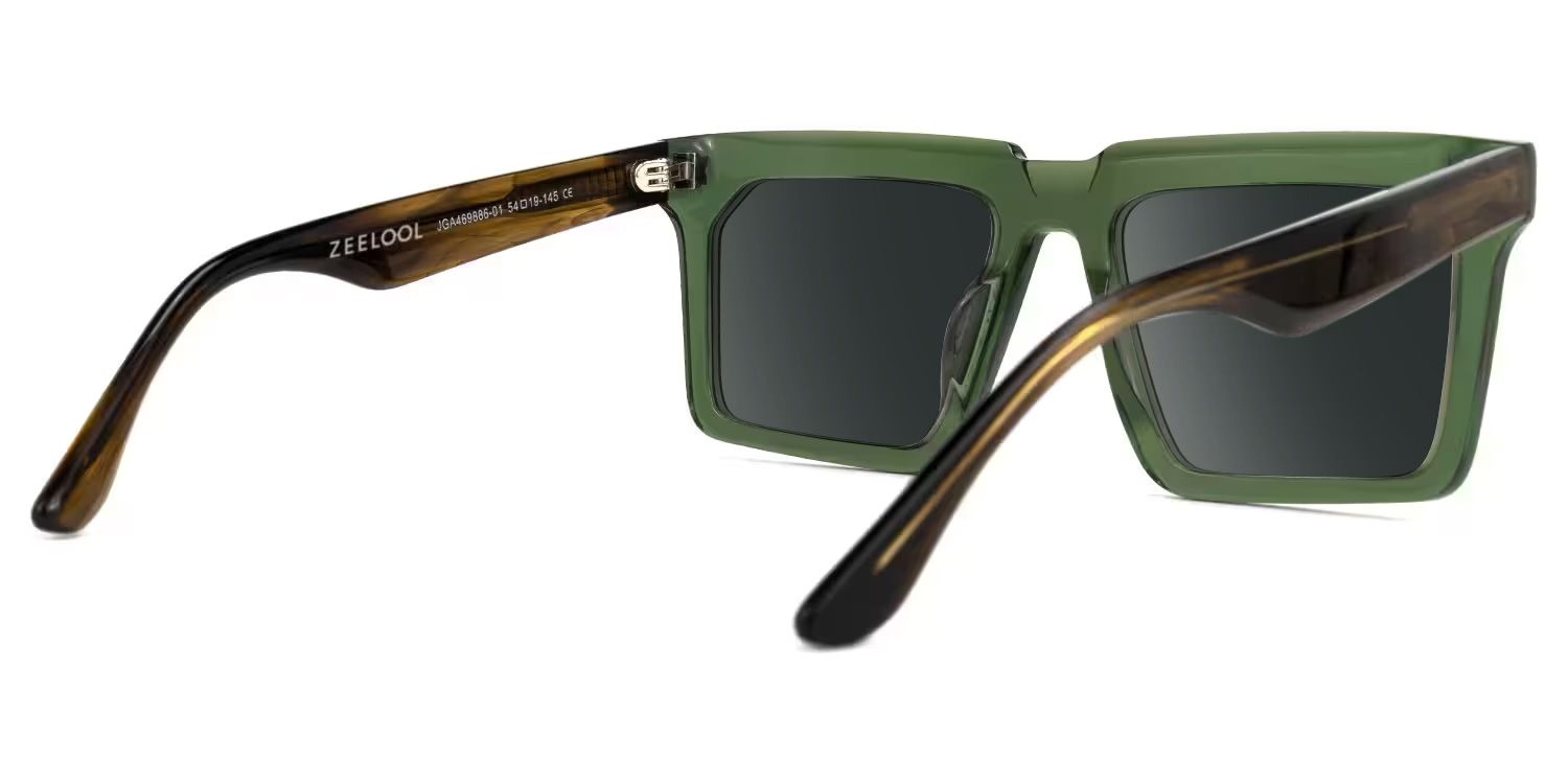 Moreland Rectangle Green Prescription Sunglasses | ZEELOOL3