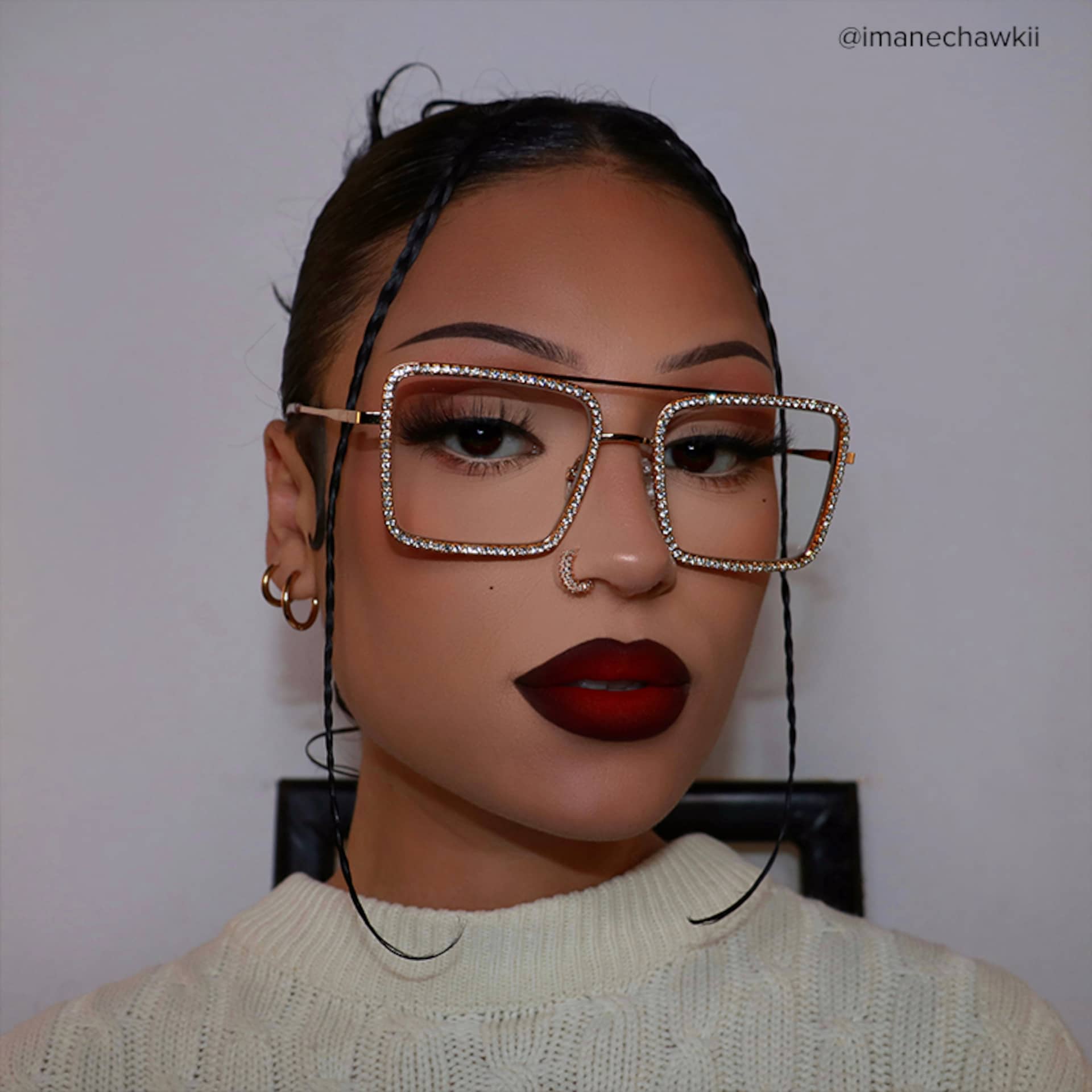 Diva Frame Glasses, Gold Glitter Sparkle Square Eyeglasses6