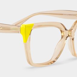 Mirta Square Beige Yellow Glasses5
