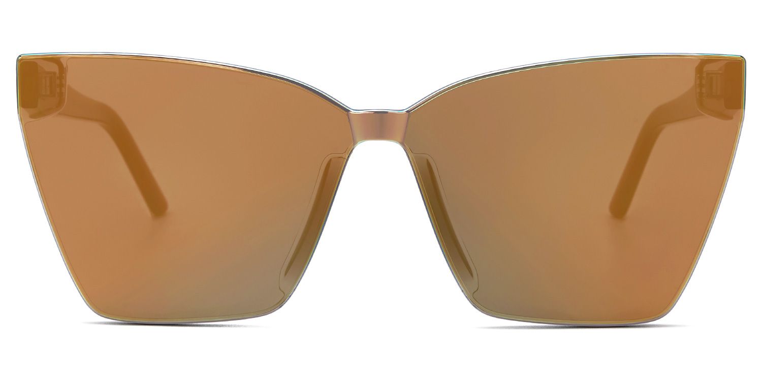 Liliane - Square Orange Frame Sunglasses0