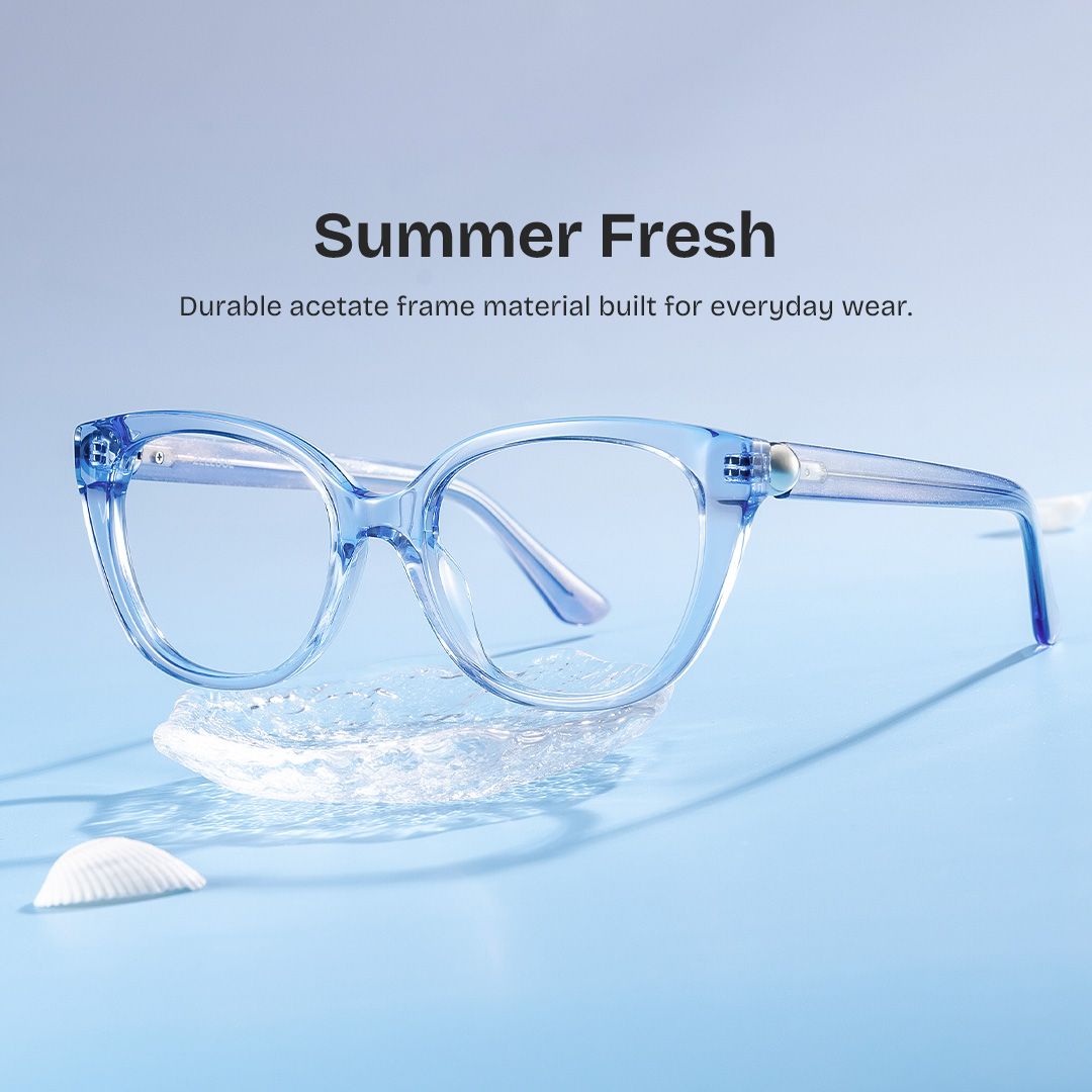 Affordable Charlotte Blue Cat Eye Frames | ZEELOOL0