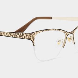 Dorian Yellow Leopard print Cat eye Glasses5
