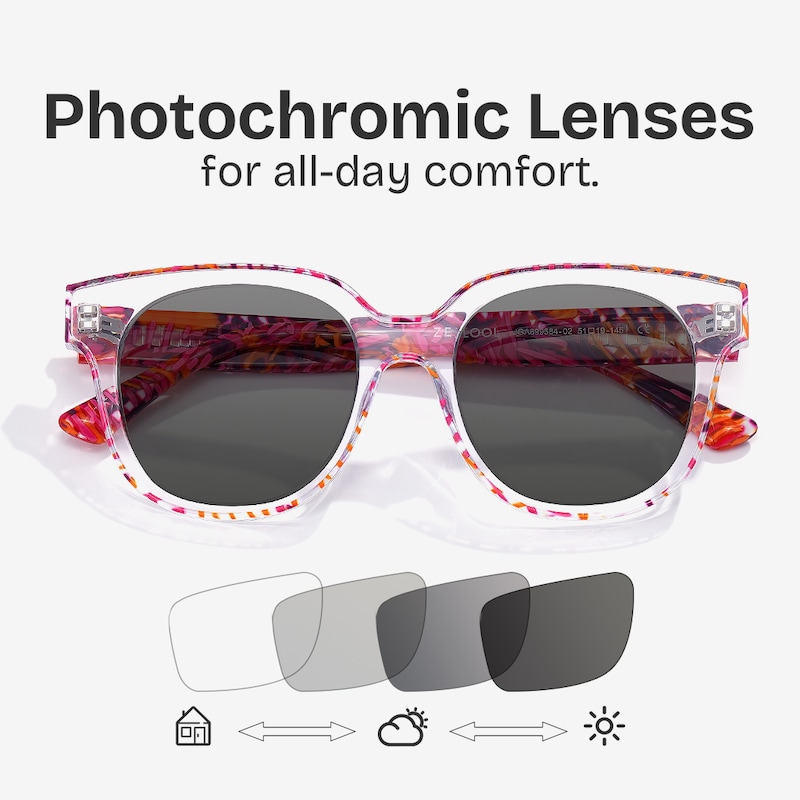 ZEELOOL Jett Square Red Crystal Glasses
