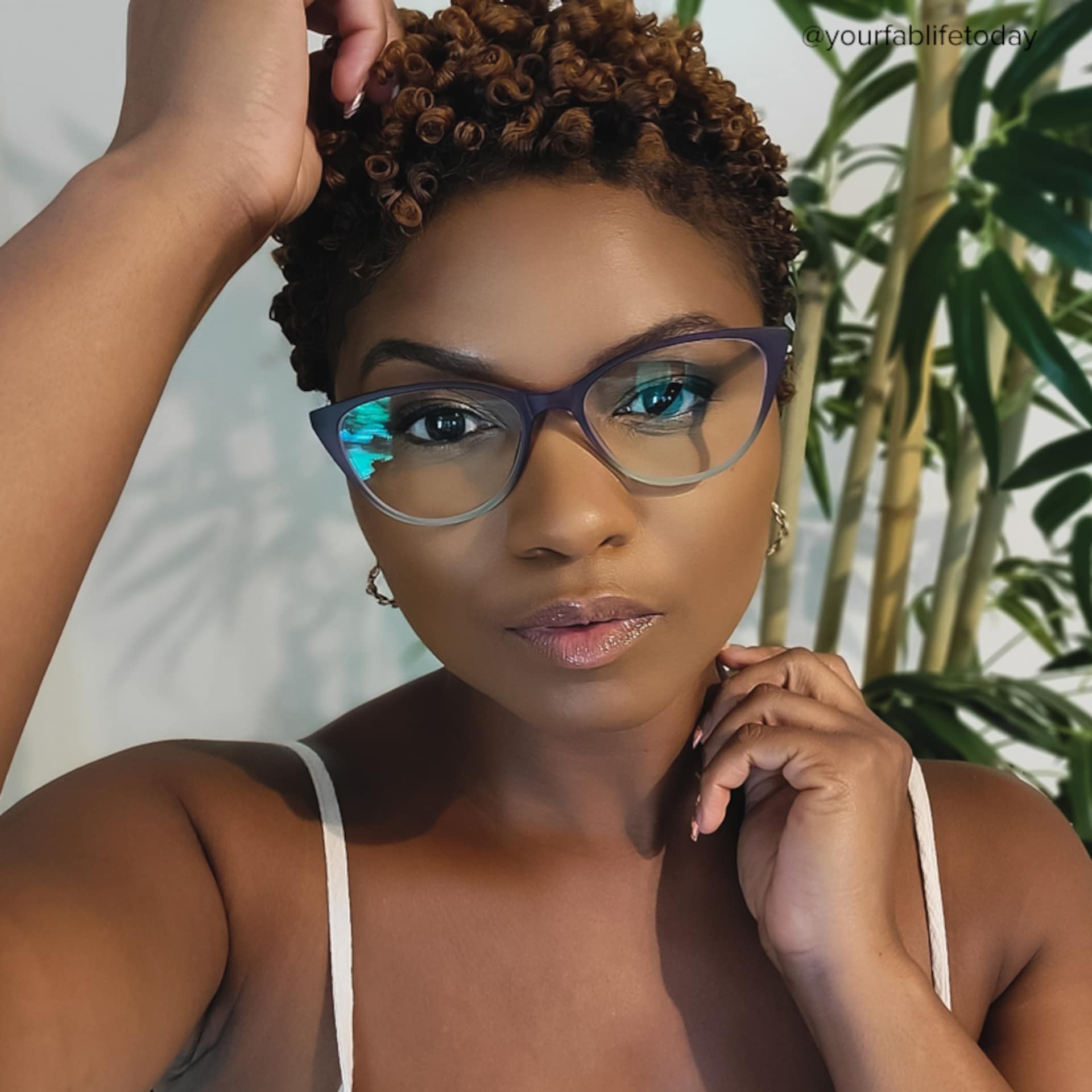 Lucy Cat-Eye Purple-Green Frame Glasses | Zeelool5